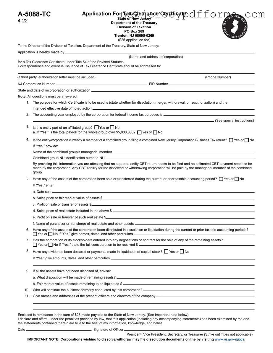 Printable A 5088 Tc Nj Form