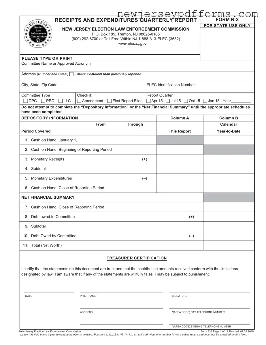 Printable New Jersey R 3 Form