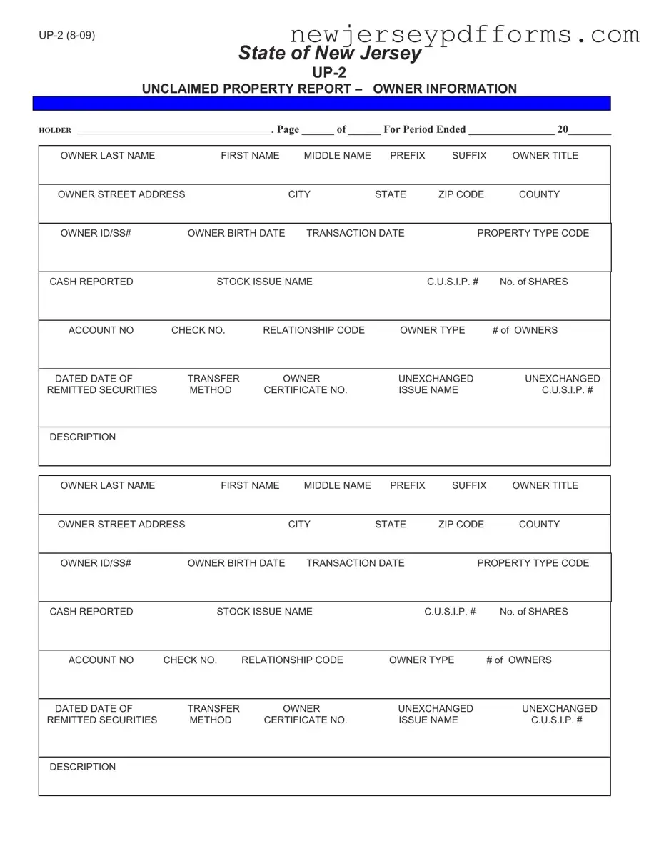 Printable New Jersey Up 2 Form