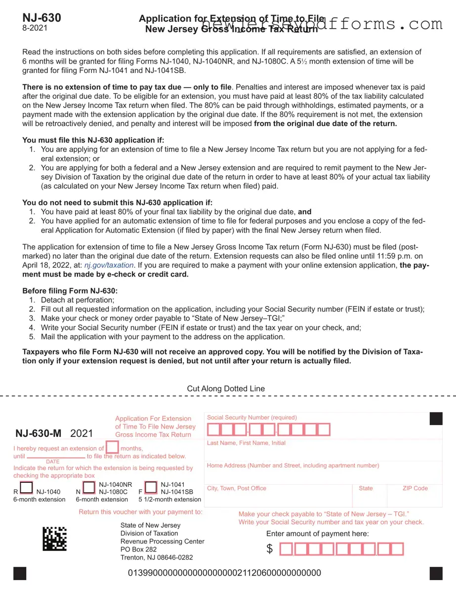 Printable Nj 630 Form