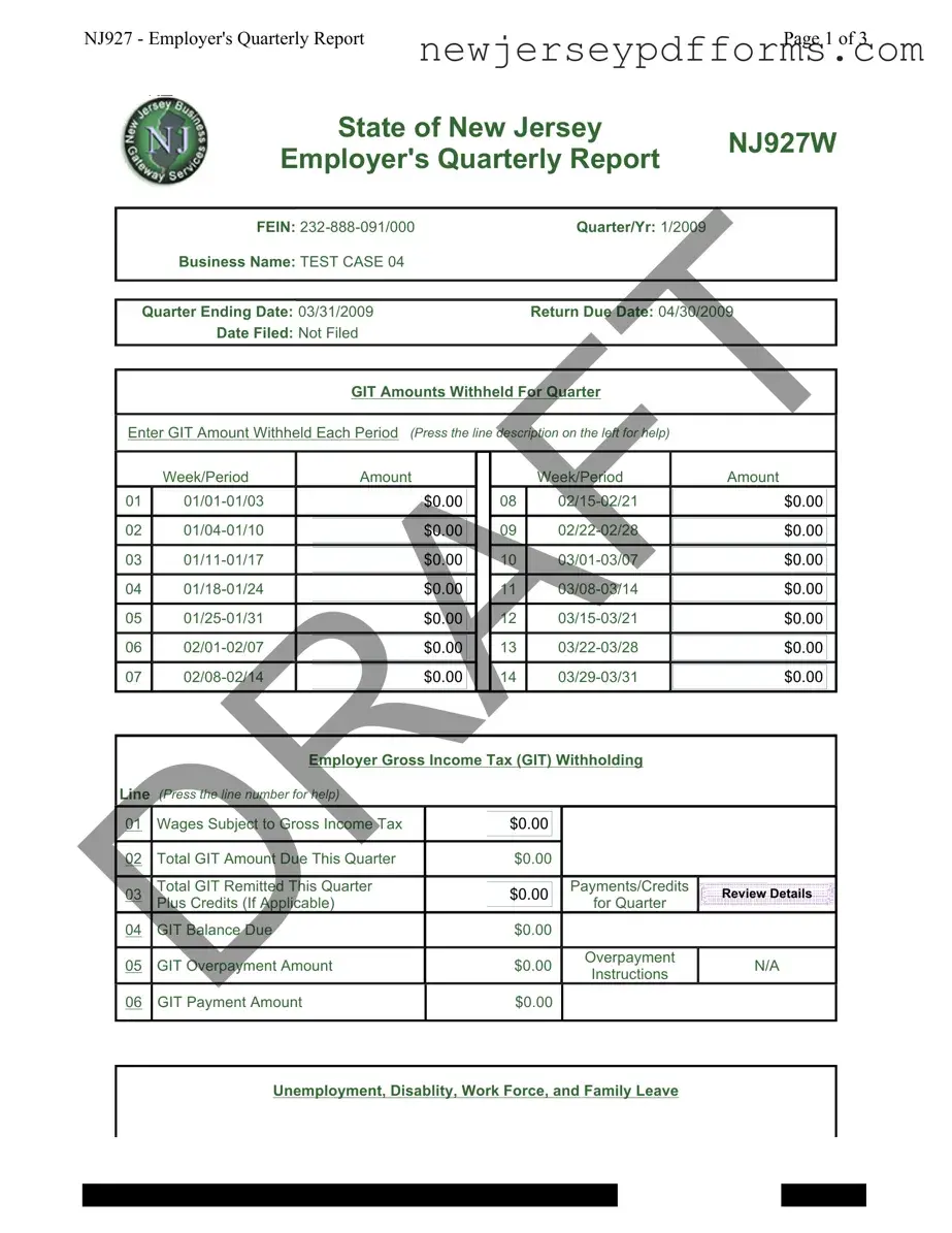 Printable Nj 927 W Form