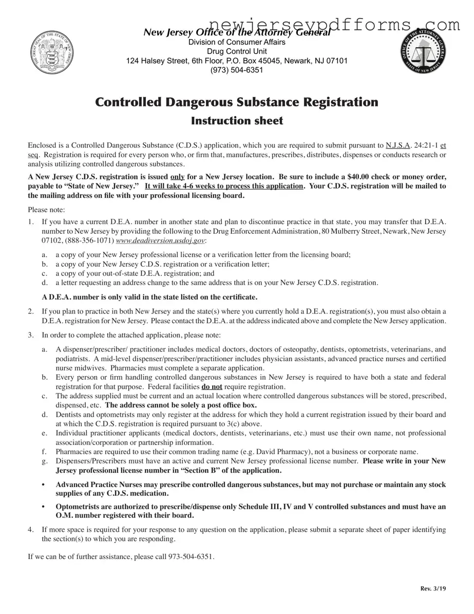 Printable Nj Application Registration Form