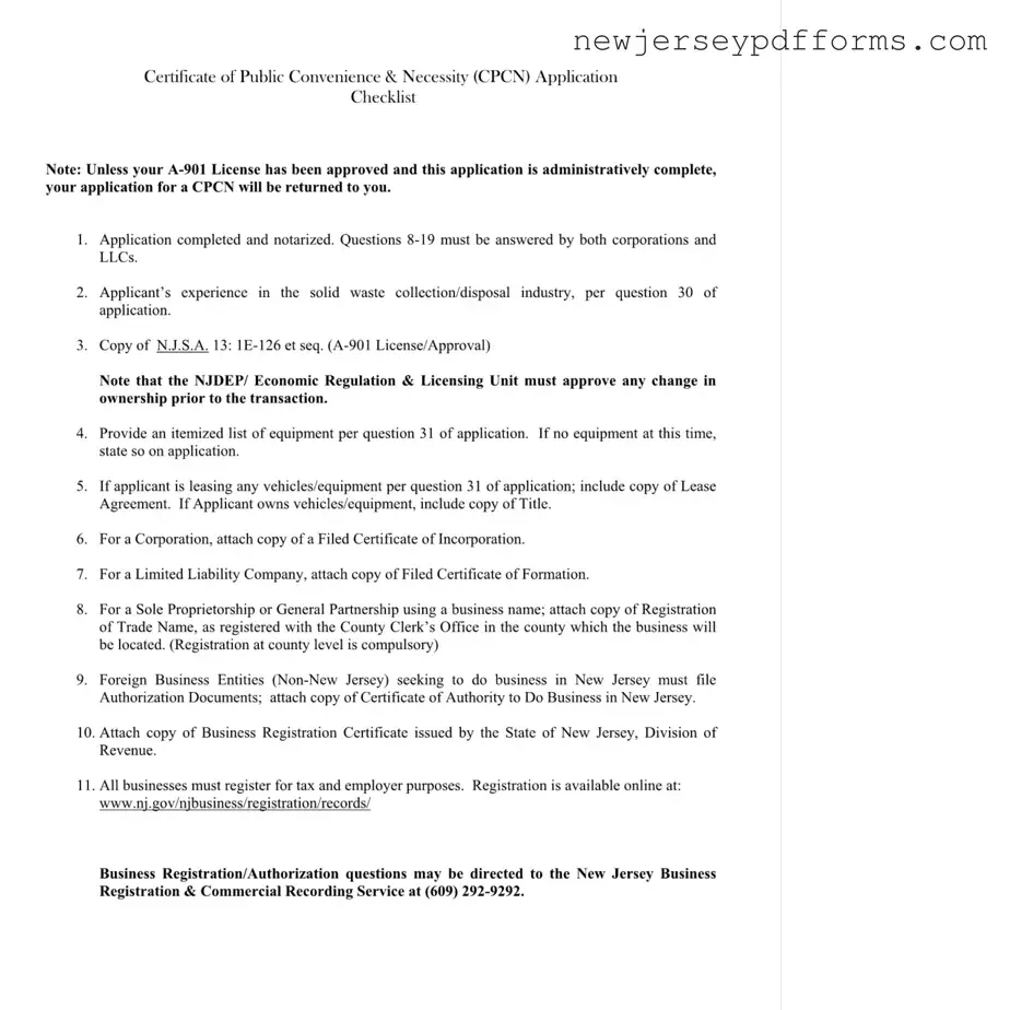 Printable Nj Cpcn Form