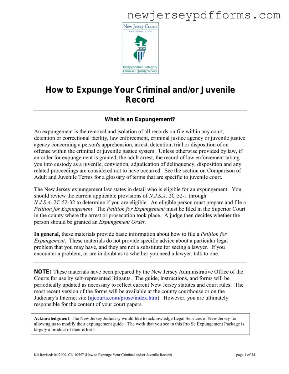 Printable Nj Expunge Form