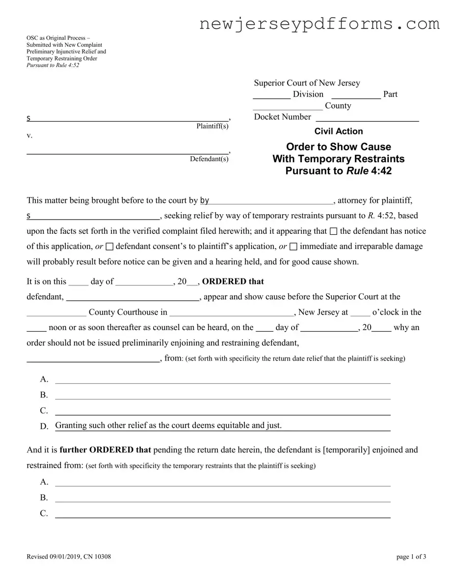 Printable Nj Order Show Cause Form