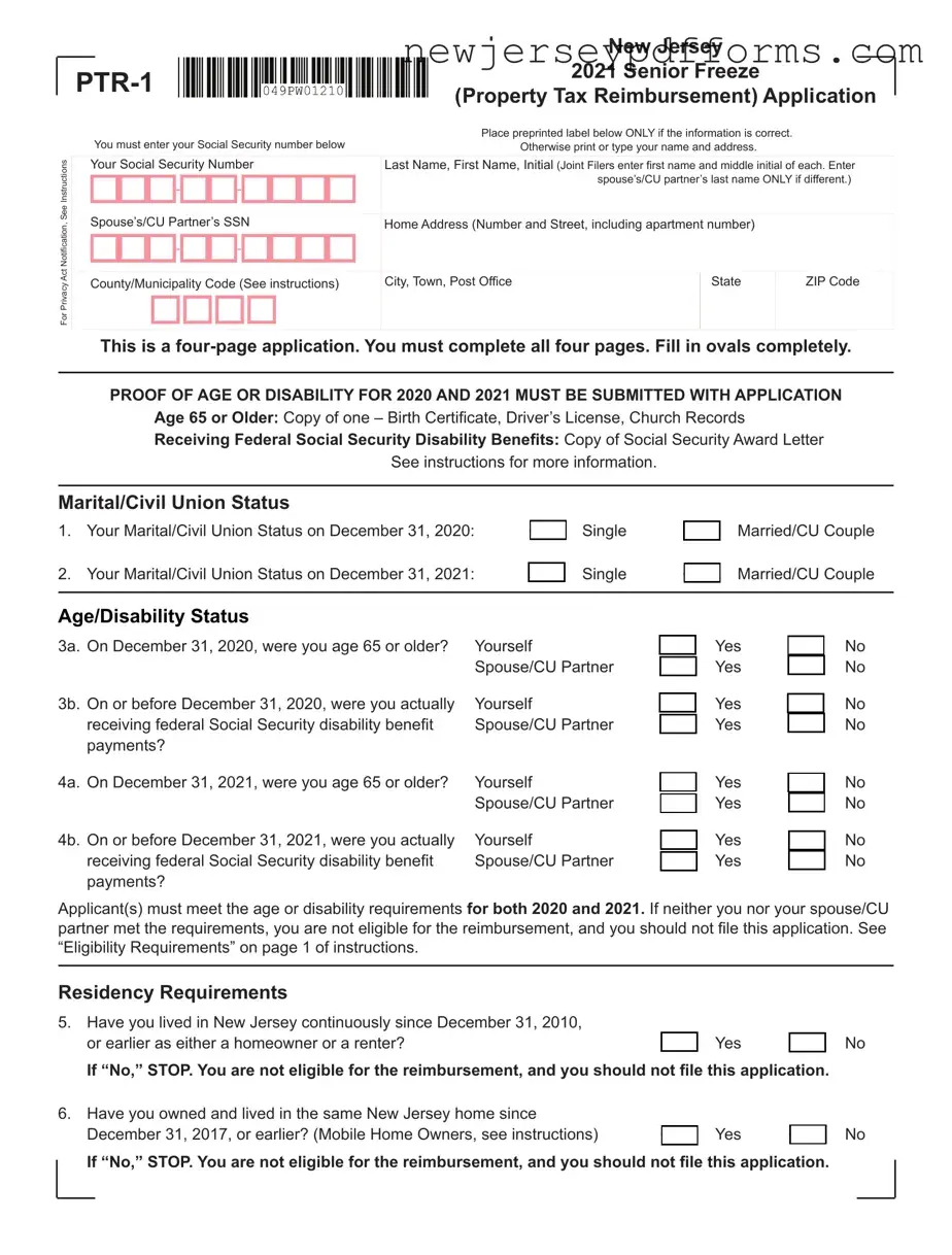 Printable Nj Ptr 1 Form