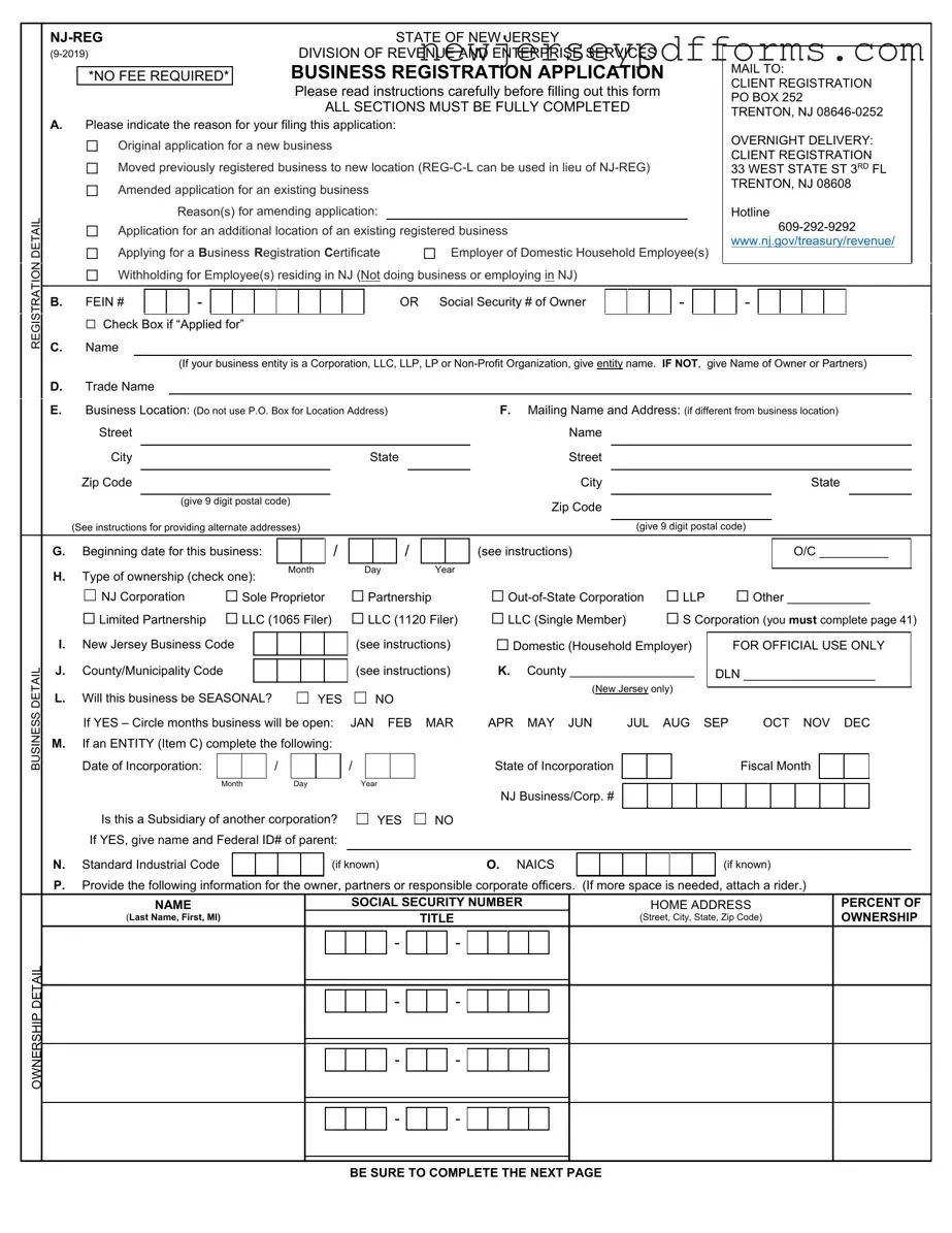 Printable Nj Reg Form