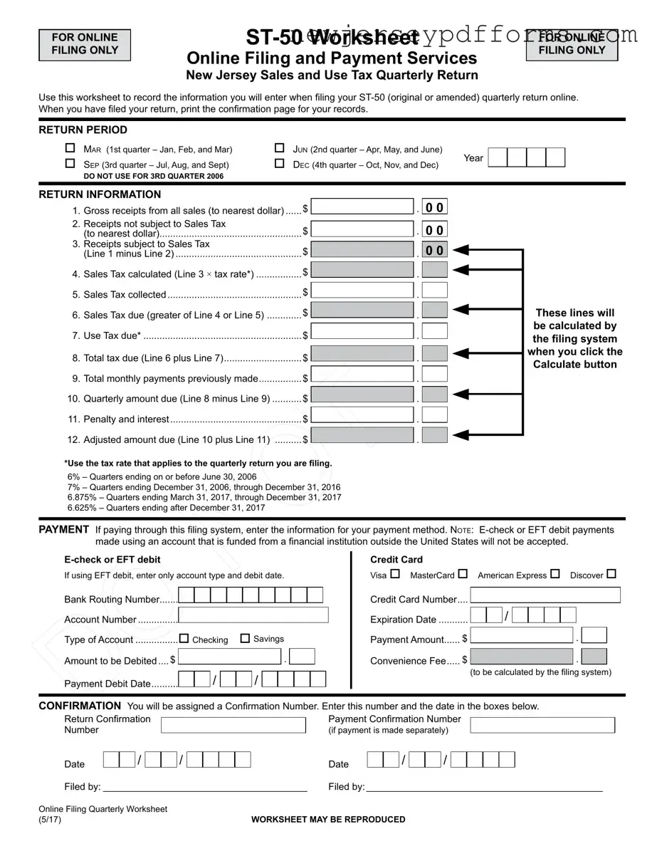 Printable Nj Sales Tax St 50 Form