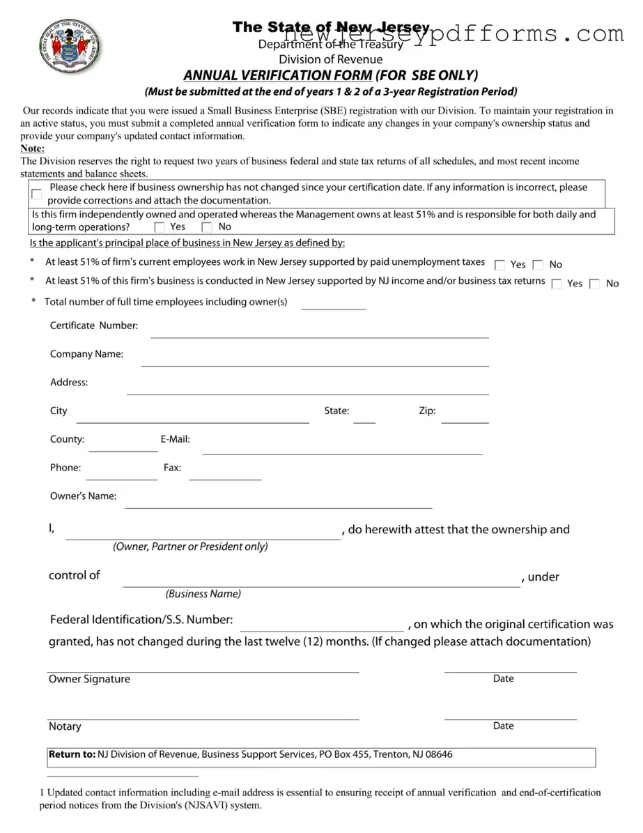 Printable Nj Verification Form