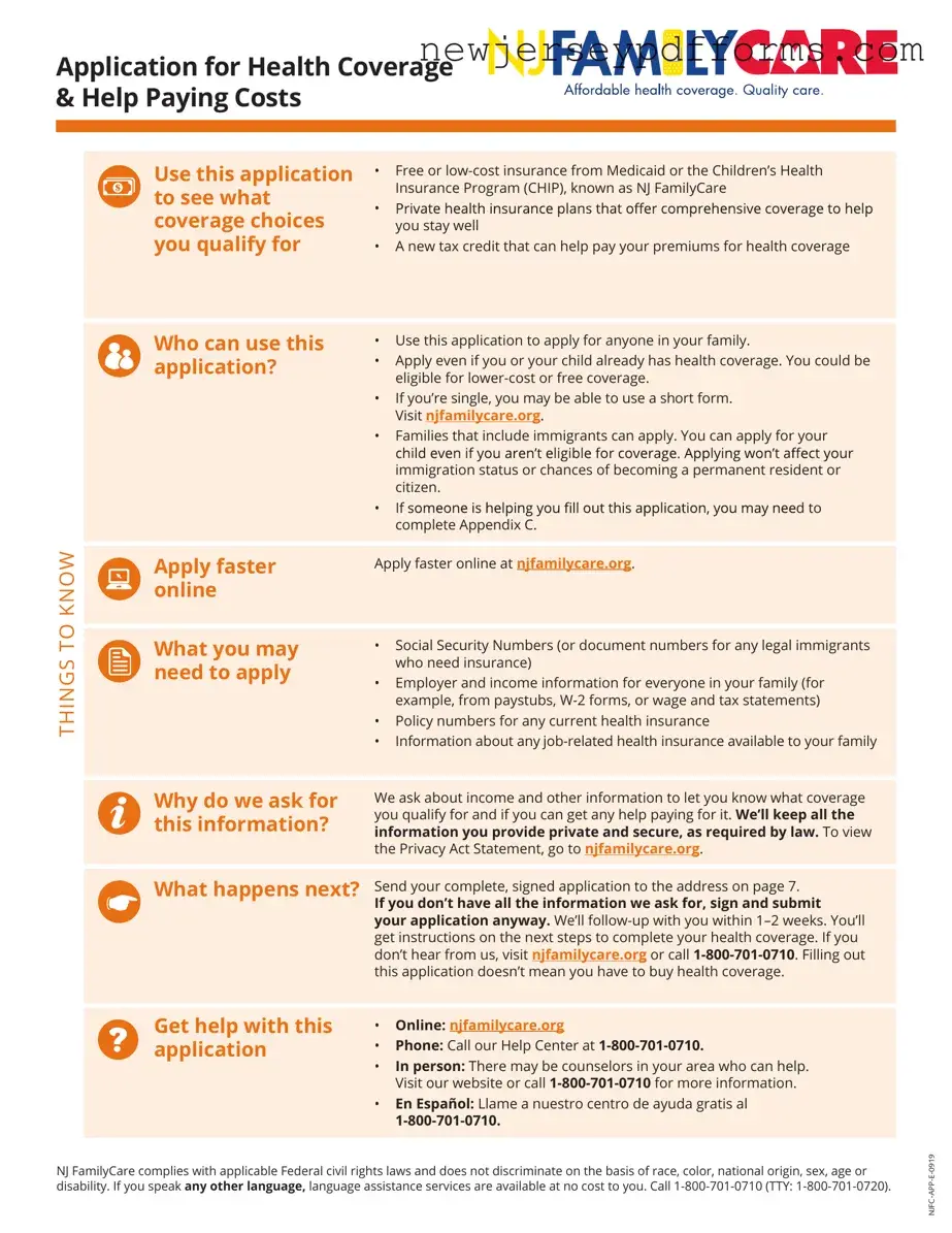 Printable Njfamilycare Application Form