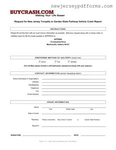 Printable New Jersey Request Report Form