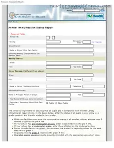 Printable Nj Annual Immunization Report Form