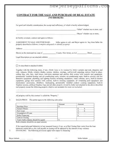 Printable Nj Contract Sale Form