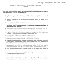 Printable Nj Cpcn Form