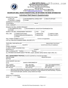Printable Nj Dep Well Search Form