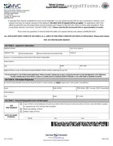 Printable Nj Driver License Application Request Form