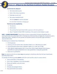 Printable Nj L 8 Form