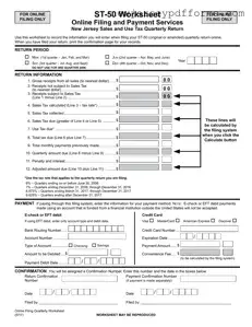 Printable Nj Sales Tax St 50 Form