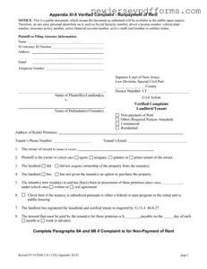 Printable Verified Complaint Landlord Tenant New Jersey Form